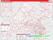 Newark <br /> Wall Map <br /> Red Line Style 2025 Map
