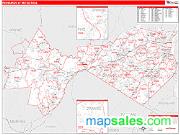 Newburgh <br /> Wall Map <br /> Red Line Style 2025 Map
