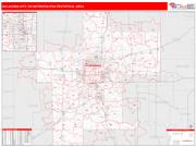 Oklahoma City <br /> Wall Map <br /> Red Line Style 2025 Map