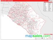 Orange County <br /> Wall Map <br /> Red Line Style 2025 Map
