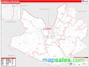 Owensboro <br /> Wall Map <br /> Red Line Style 2025 Map