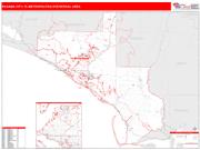 Panama City <br /> Wall Map <br /> Red Line Style 2025 Map