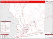 Pensacola-Ferry Pass-Brent <br /> Wall Map <br /> Red Line Style 2024 Map