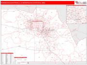 Phoenix-Mesa-Scottsdale <br /> Wall Map <br /> Red Line Style 2025 Map