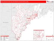 Portland-South Portland <br /> Wall Map <br /> Red Line Style 2025 Map