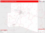 Pueblo <br /> Wall Map <br /> Red Line Style 2025 Map