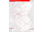 Raleigh <br /> Wall Map <br /> Red Line Style 2025 Map