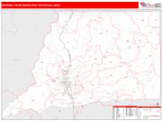 Redding <br /> Wall Map <br /> Red Line Style 2025 Map