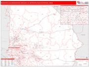 Riverside-San Bernardino-Ontario <br /> Wall Map <br /> Red Line Style 2025 Map
