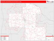 Rochester <br /> Wall Map <br /> Red Line Style 2025 Map