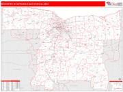 Rochester <br /> Wall Map <br /> Red Line Style 2025 Map