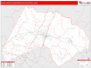 Rocky Mount <br /> Wall Map <br /> Red Line Style 2025 Map