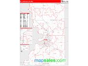 St. Joseph <br /> Wall Map <br /> Red Line Style 2025 Map