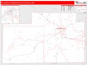 San Angelo <br /> Wall Map <br /> Red Line Style 2025 Map