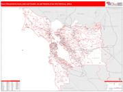 San Francisco-Oakland-Hayward <br /> Wall Map <br /> Red Line Style 2025 Map