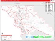 San Luis Obispo-Paso Robles-Arroyo Grande <br /> Wall Map <br /> Red Line Style 2025 Map