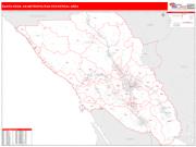Santa Rosa <br /> Wall Map <br /> Red Line Style 2025 Map
