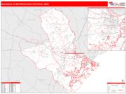 Savannah <br /> Wall Map <br /> Red Line Style 2025 Map