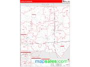 Sharon <br /> Wall Map <br /> Red Line Style 2025 Map