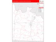 Sherman-Denison <br /> Wall Map <br /> Red Line Style 2025 Map