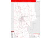 Shreveport-Bossier City <br /> Wall Map <br /> Red Line Style 2025 Map