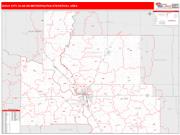 Sioux City <br /> Wall Map <br /> Red Line Style 2025 Map