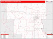 Sioux Falls <br /> Wall Map <br /> Red Line Style 2025 Map
