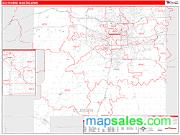 South Bend <br /> Wall Map <br /> Red Line Style 2025 Map