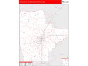 Springfield <br /> Wall Map <br /> Red Line Style 2025 Map