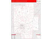 Springfield <br /> Wall Map <br /> Red Line Style 2025 Map