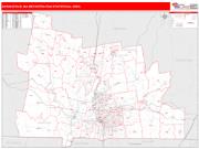 Springfield <br /> Wall Map <br /> Red Line Style 2025 Map