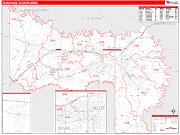 Texarkana <br /> Wall Map <br /> Red Line Style 2025 Map