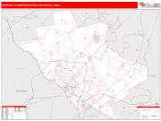 Trenton <br /> Wall Map <br /> Red Line Style 2025 Map