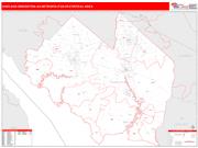 Vineland-Bridgeton <br /> Wall Map <br /> Red Line Style 2025 Map