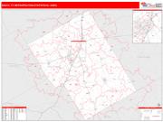 Waco <br /> Wall Map <br /> Red Line Style 2025 Map
