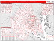 Washington <br /> Wall Map <br /> Red Line Style 2025 Map