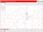 Wausau <br /> Wall Map <br /> Red Line Style 2025 Map