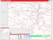 Wheeling <br /> Wall Map <br /> Red Line Style 2025 Map