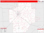 Bloomington <br /> Wall Map <br /> Red Line Style 2025 Map