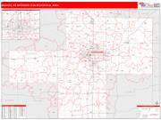Wichita <br /> Wall Map <br /> Red Line Style 2025 Map