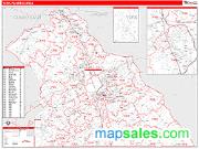 York-Hanover <br /> Wall Map <br /> Red Line Style 2025 Map