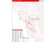 Bay Area <br /> Wall Map <br /> Red Line Style 2025 Map