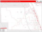 Sebastian-Vero Beach <br /> Wall Map <br /> Red Line Style 2025 Map