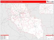 Spartanburg <br /> Wall Map <br /> Red Line Style 2025 Map