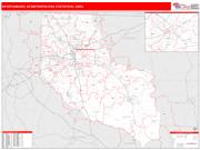 Spartanburg <br /> Wall Map <br /> Red Line Style 2024 Map