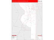 The Villages <br /> Wall Map <br /> Red Line Style 2025 Map