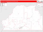 Walla Walla <br /> Wall Map <br /> Red Line Style 2025 Map