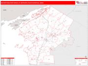 Watertown-Fort Drum <br /> Wall Map <br /> Red Line Style 2025 Map