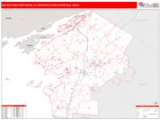 Watertown-Fort Drum <br /> Wall Map <br /> Red Line Style 2024 Map