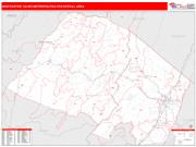 Winchester <br /> Wall Map <br /> Red Line Style 2025 Map